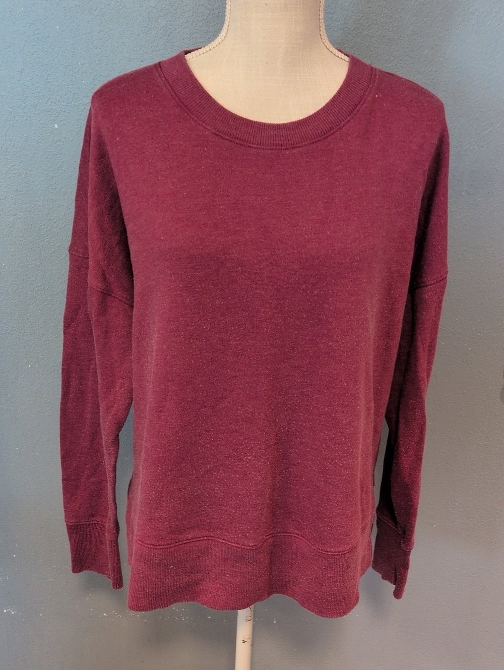 Time&Tru Crewneck Long Sleeve Cotton Blend PullOver Sweatshirt Whimsigoth Lounge